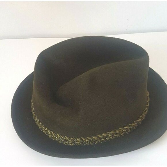 Vintage Lee Ambassador Lee Fur Felt Hat Beaver Finish Dark Green Size 7 - Picture 7 of 12